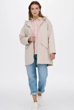 Vila Casacos-3/4 parka with hood Cinzento