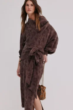 Hoss Intropia Vestidos-Agatha. Vestido jacquard Castanho