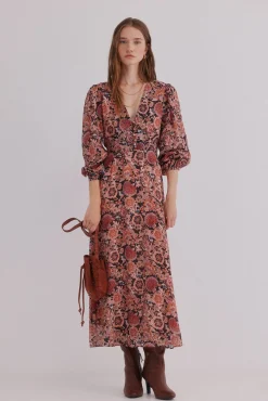 Hoss Intropia Vestidos-Aitana. Vestido estampado Castanho