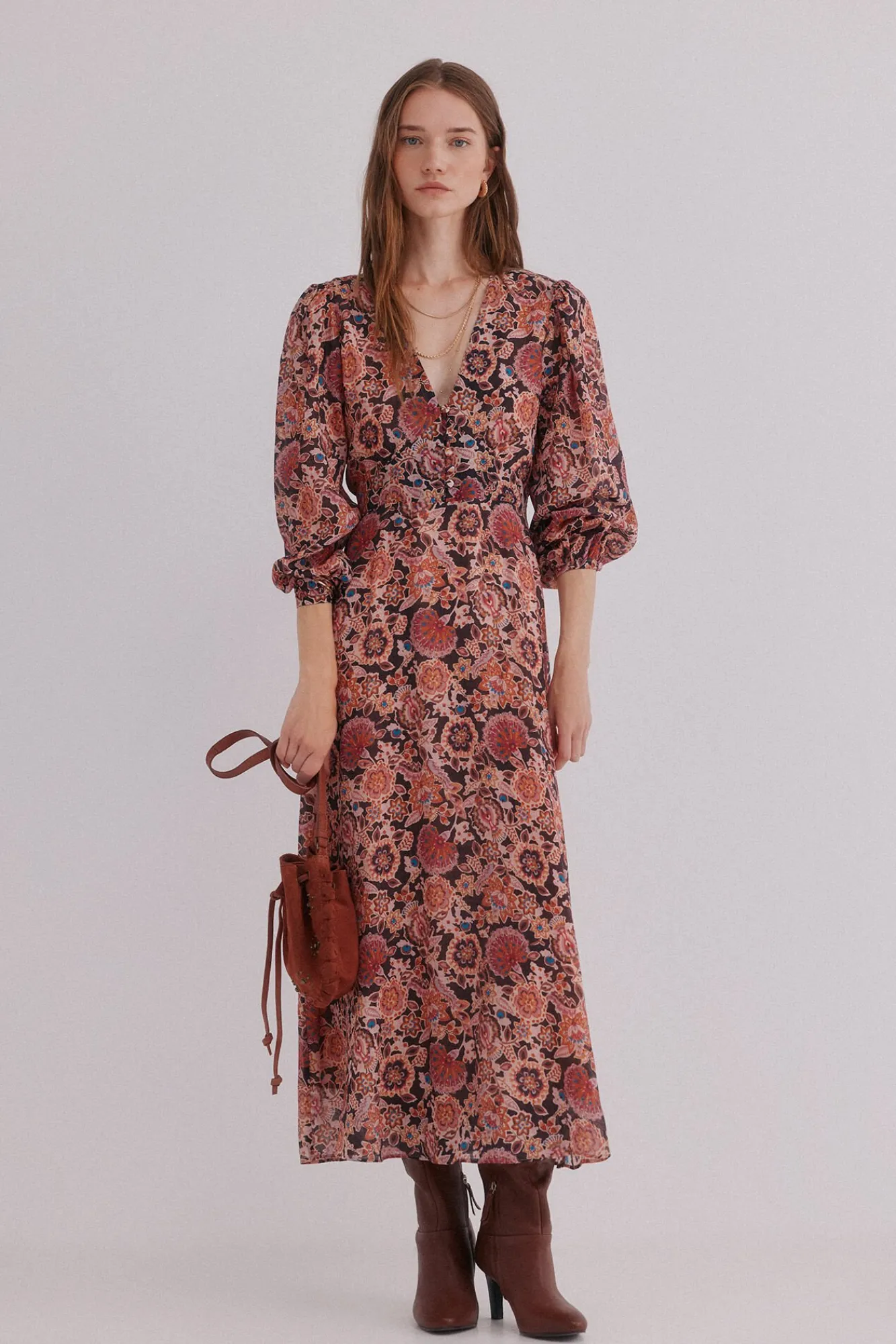 Hoss Intropia Vestidos-Aitana. Vestido estampado Castanho