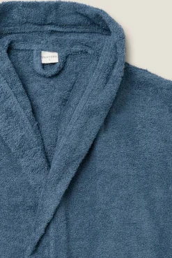 Textura Roupa De Banho-Albornoz capucha azul