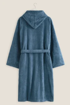 Textura Roupa De Banho-Albornoz capucha azul