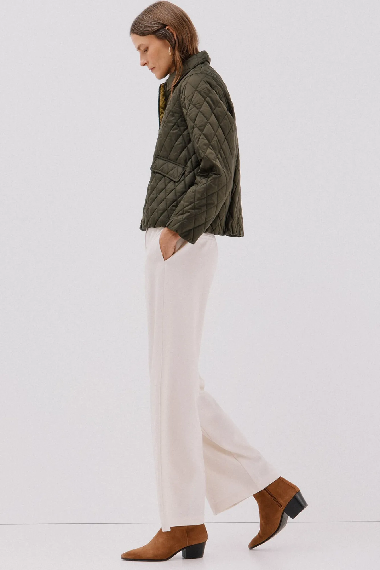 Cortefiel Casacos|Acolchoados E Agasalhos-Anoraque acolchoado com botões Verde