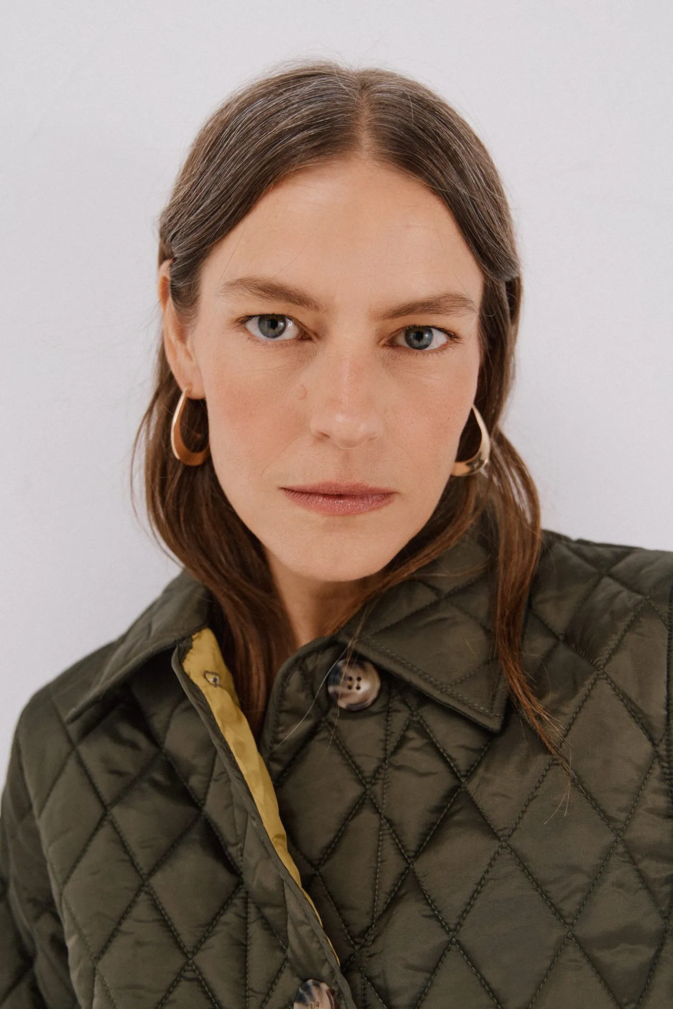 Cortefiel Casacos|Acolchoados E Agasalhos-Anoraque acolchoado com botões Verde