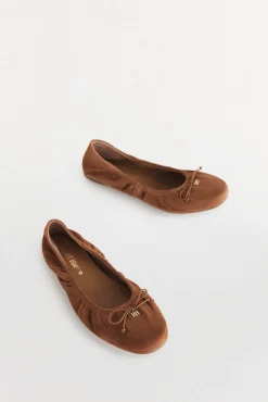 Pedro del Hierro Sabrinas-Bailarina franzida com laço Marrom