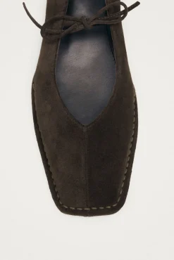 Alohas Sabrinas-Bailarinas de couro camurça Sway Castanho