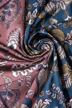 Vilanova Cachecol-Bandana com estampa floral Azul