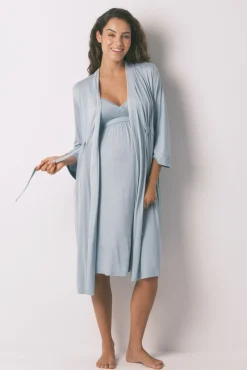 Women'secret Maternidade|Roupões-Bata robe técnica "maternity" de soft touch azul