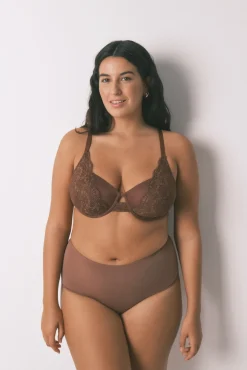 Women'secret Roupa Interior-BEAUTIFUL soutien clássico de renda marrom cru