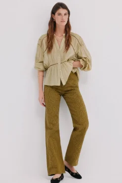 Hoss Intropia Jeans-Berenice. Jeans bordado Verde