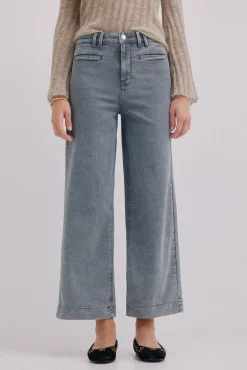 Hoss Intropia Jeans-Berta. Calça jeans de perna larga Cinzento
