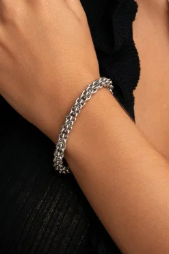 Singularu Joalharia E Bijuteria-Big Rope Steel Bracelet cinzento
