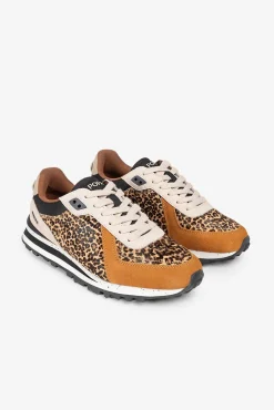 Popa Sneakers|Calçado De Couro-Blake Animal Esporte Feminino Castanho