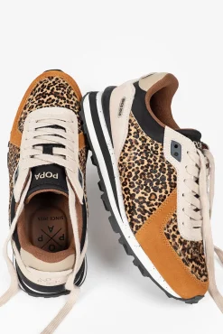 Popa Sneakers|Calçado De Couro-Blake Animal Esporte Feminino Castanho
