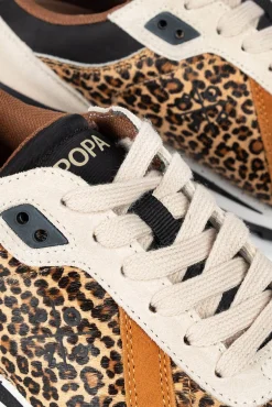 Popa Sneakers|Calçado De Couro-Blake Animal Esporte Feminino Castanho