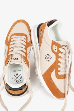 Popa Sneakers|Calçado De Couro-Blake Nylon Esportivo Feminino Castanho