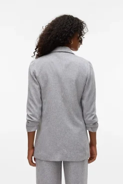 Vero Moda Blazers-Blazer aberto com lapela Cinzento