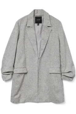 Vero Moda Blazers-Blazer aberto com lapela Cinzento