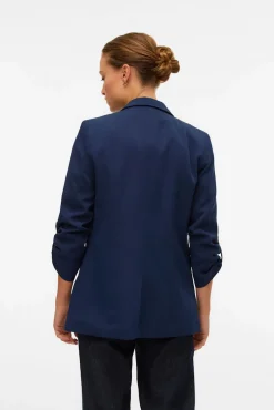 Vero Moda Blazers-Blazer aberto com manga arregaçadas Azul