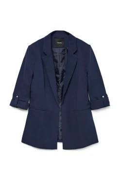 Vero Moda Blazers-Blazer aberto com manga arregaçadas Azul
