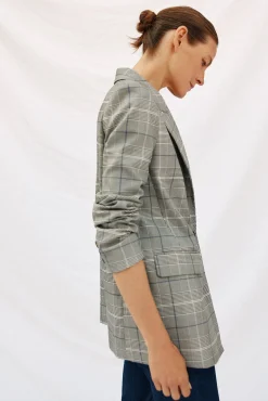 Cortefiel Blazers-Blazer aos quadrados Cinzento