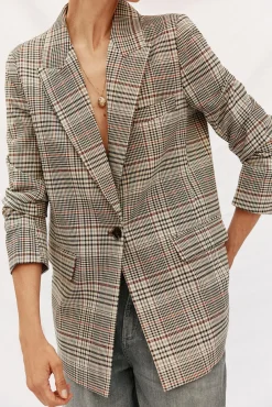 Cortefiel Blazers-Blazer aos quadrados Multicolorido