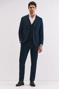 Cortefiel Calças|Calças Clássicas-Blazer slim fit Azul