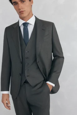 Pedro del Hierro Blazers|Blazers-Blazer bege slim fit Cizento