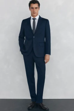 Pedro del Hierro Blazers|Blazers-Blazer bi-elástico liso e sob medida Azul
