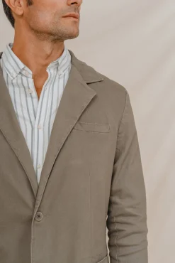 Celopman Blazers|Blazers-Blazer casual de algodão verde