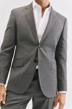 Cortefiel Blazers|Blazers-Blazer cinza estruturado slim fit Cinzento