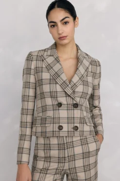 Pedro del Hierro Blazers-Blazer cropped trespassado Marrom