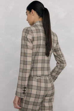 Pedro del Hierro Blazers-Blazer cropped trespassado Marrom