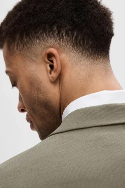 Selected Blazers|Blazers-Blazer de fato Slim Fit confecionado com lã Tostado