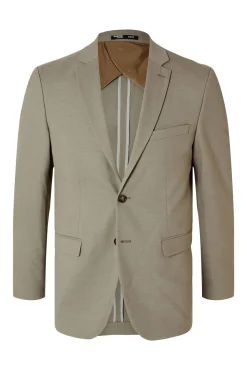 Selected Blazers|Blazers-Blazer de fato Slim Fit confecionado com lã Tostado