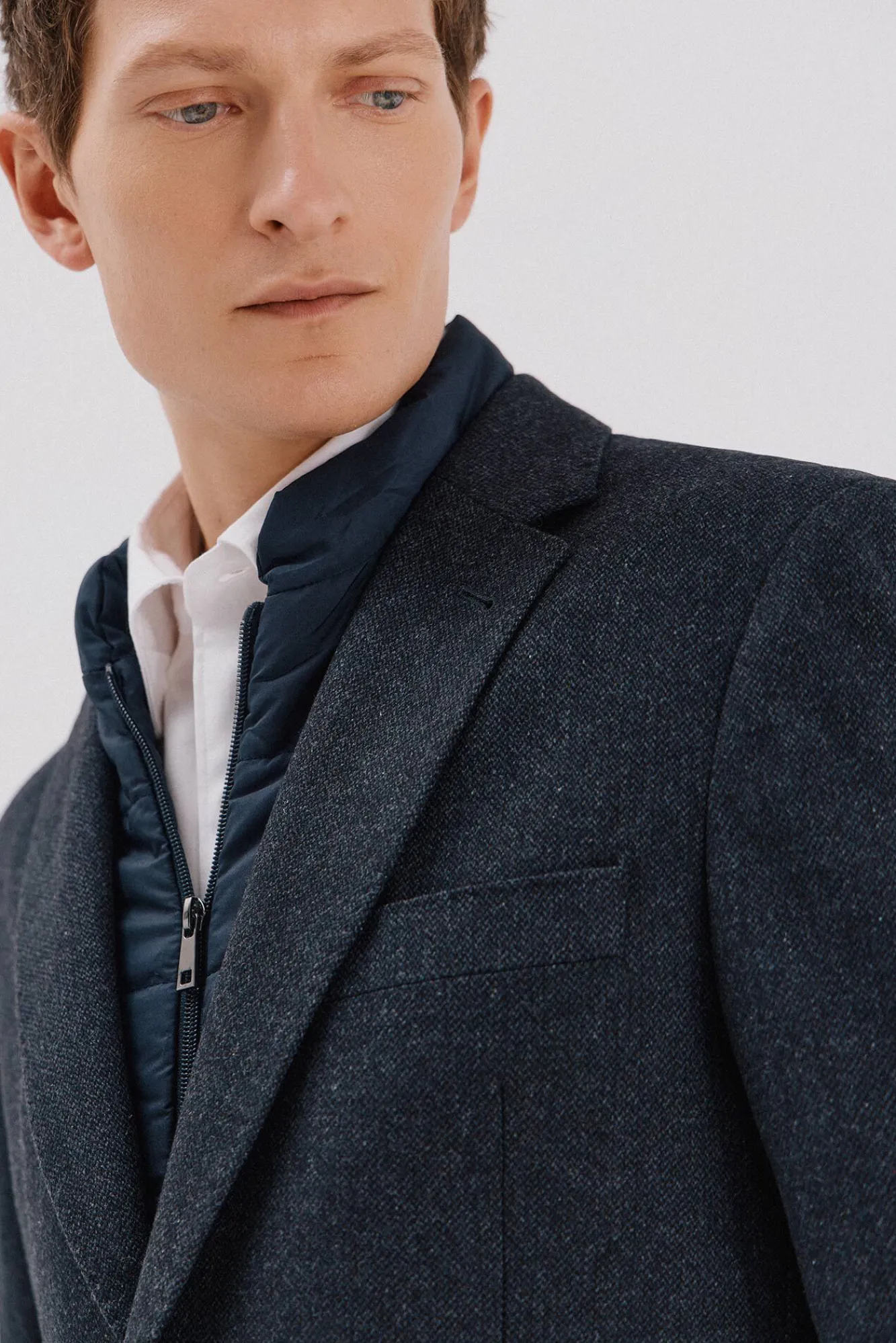 Cortefiel Blazers|Blazers-Blazer de lã com vistas removíveis Azul