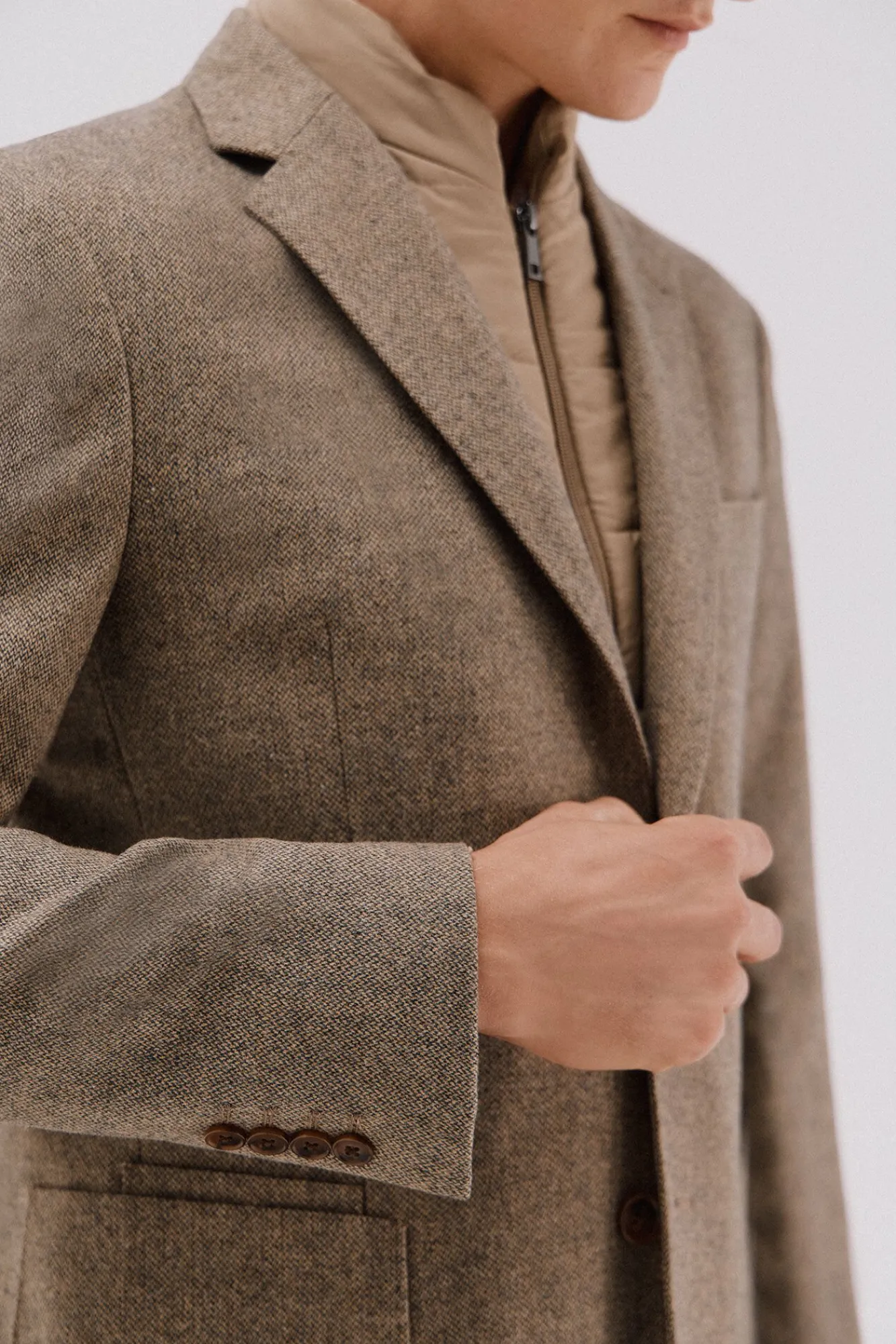 Cortefiel Blazers|Blazers-Blazer de lã com vistas removíveis Tostado