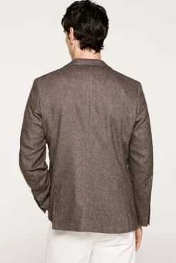 Selected Blazers|Blazers-Blazer de lã slim fit Castanho