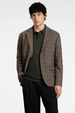 Selected Blazers|Blazers-Blazer de lã slim fit Castanho