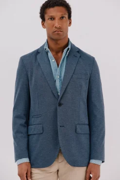 Cortefiel Blazers|Blazers-Blazer de malha Azul