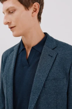 Cortefiel Blazers|Blazers-Blazer de malha espiga Azul