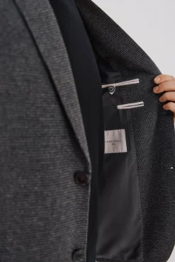 Cortefiel Blazers|Blazers-Blazer de malha pied-de-poule Cinzento