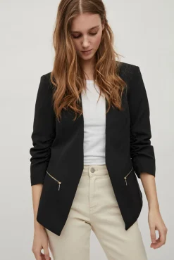 Vila Blazers-Blazer de mulher ajustado Preto