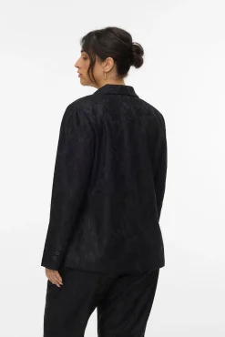Vero Moda Curve Fatos|Blazers-Blazer de renda plus size Preto