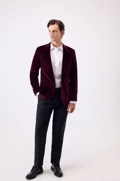 Pedro del Hierro Blazers|Blazers-Blazer de veludo Bordeaux