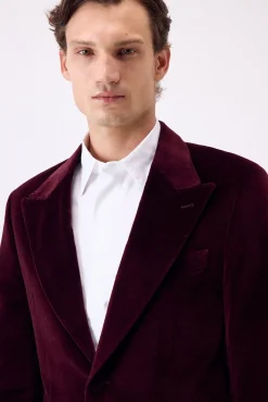 Pedro del Hierro Blazers|Blazers-Blazer de veludo Bordeaux