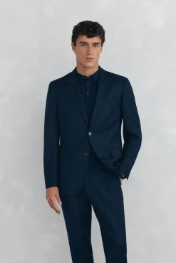 Pedro del Hierro Blazers|Blazers-Blazer estilo olho de pássaro com dois elásticos e corte slim Azul
