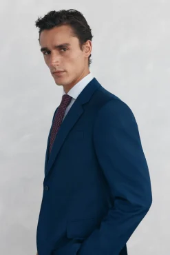 Pedro del Hierro Blazers|Blazers-Blazer estruturado slim fit bi-elástico Azul