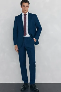 Pedro del Hierro Blazers|Blazers-Blazer estruturado slim fit bi-elástico Azul