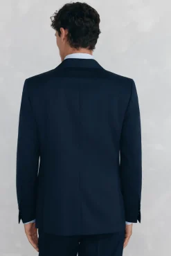 Pedro del Hierro Blazers|Blazers-Blazer estruturado com costas azuis e corte sob medida Azul